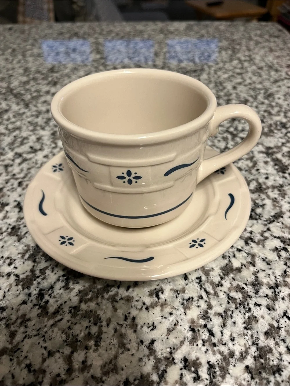 LONGABERGER POTTERY WOVEN TRADITIONS CLASSIC BLUE COFFEE TEA 3